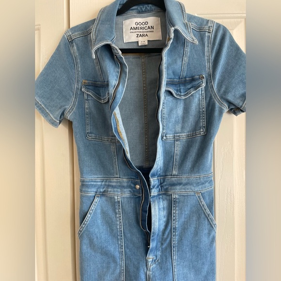 Good American Zara Sculpting Denim Stretch Jumpusit size 2/M NWT - Picture 4 of 8